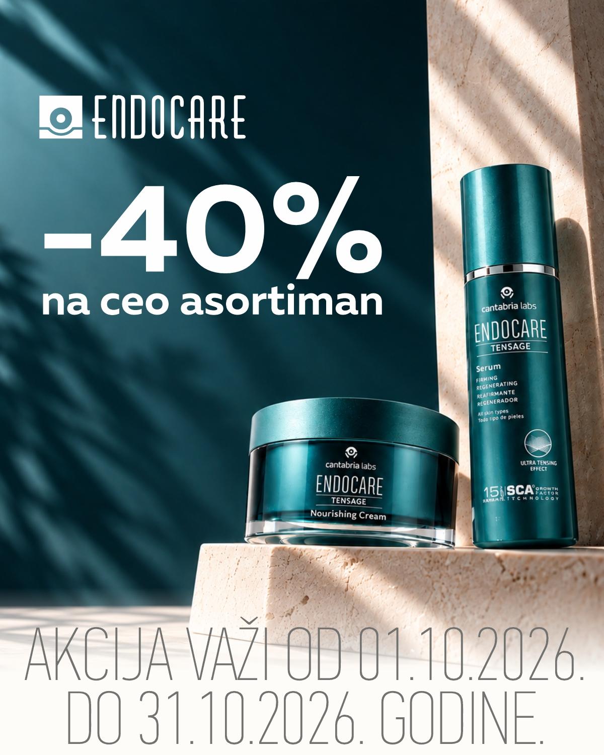40% popusta na ceo asortiman Endocare proizvoda. 40% popusta na ceo asortiman Endocare proizvoda.